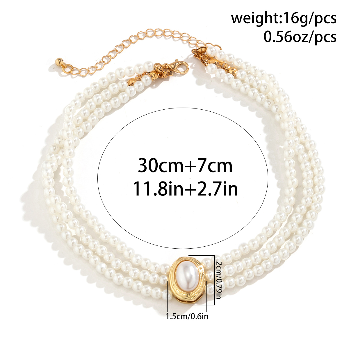 Multilayer Vintage Imitation P - Pearl Choker Necklace Vintage recension och pris