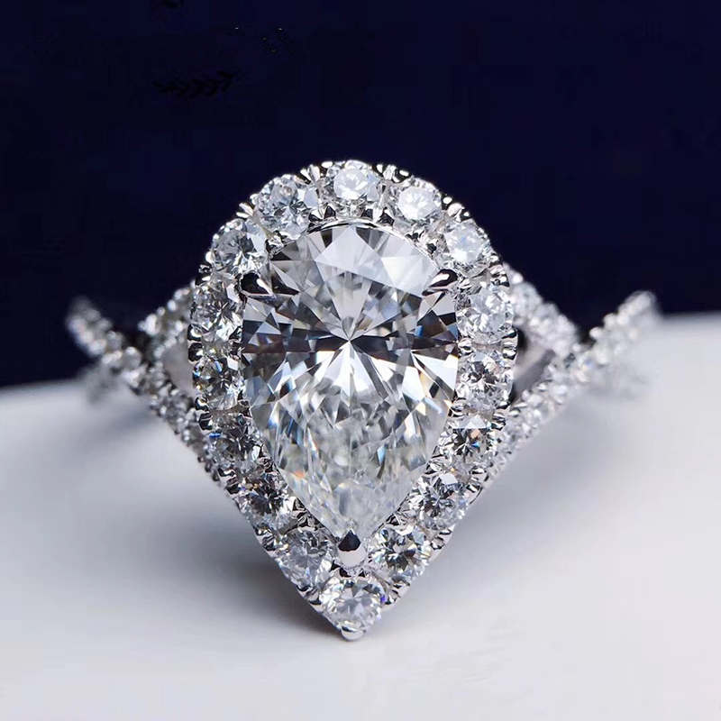 Custom Solid 14K White Gold Wo - Moissanite Engagement Ring 1 Carat recension och pris