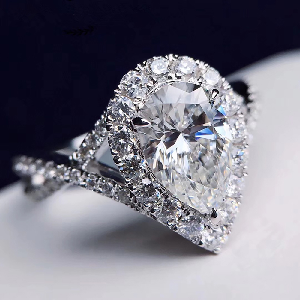 Custom Solid 14K White Gold Wo - Moissanite Engagement Ring 1 Carat recension och pris