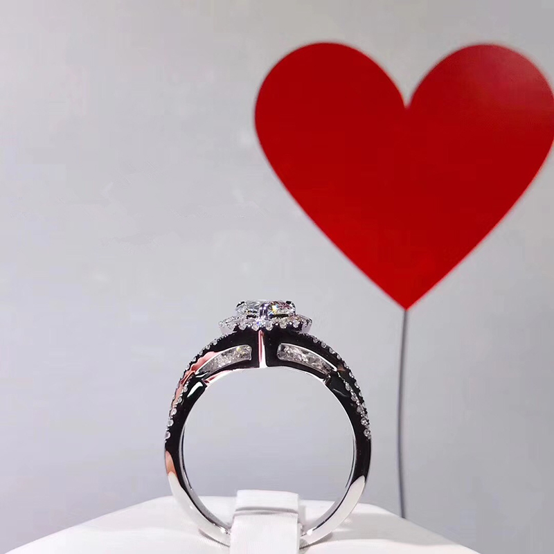 Custom Solid 14K White Gold Wo - Moissanite Engagement Ring 1 Carat recension och pris