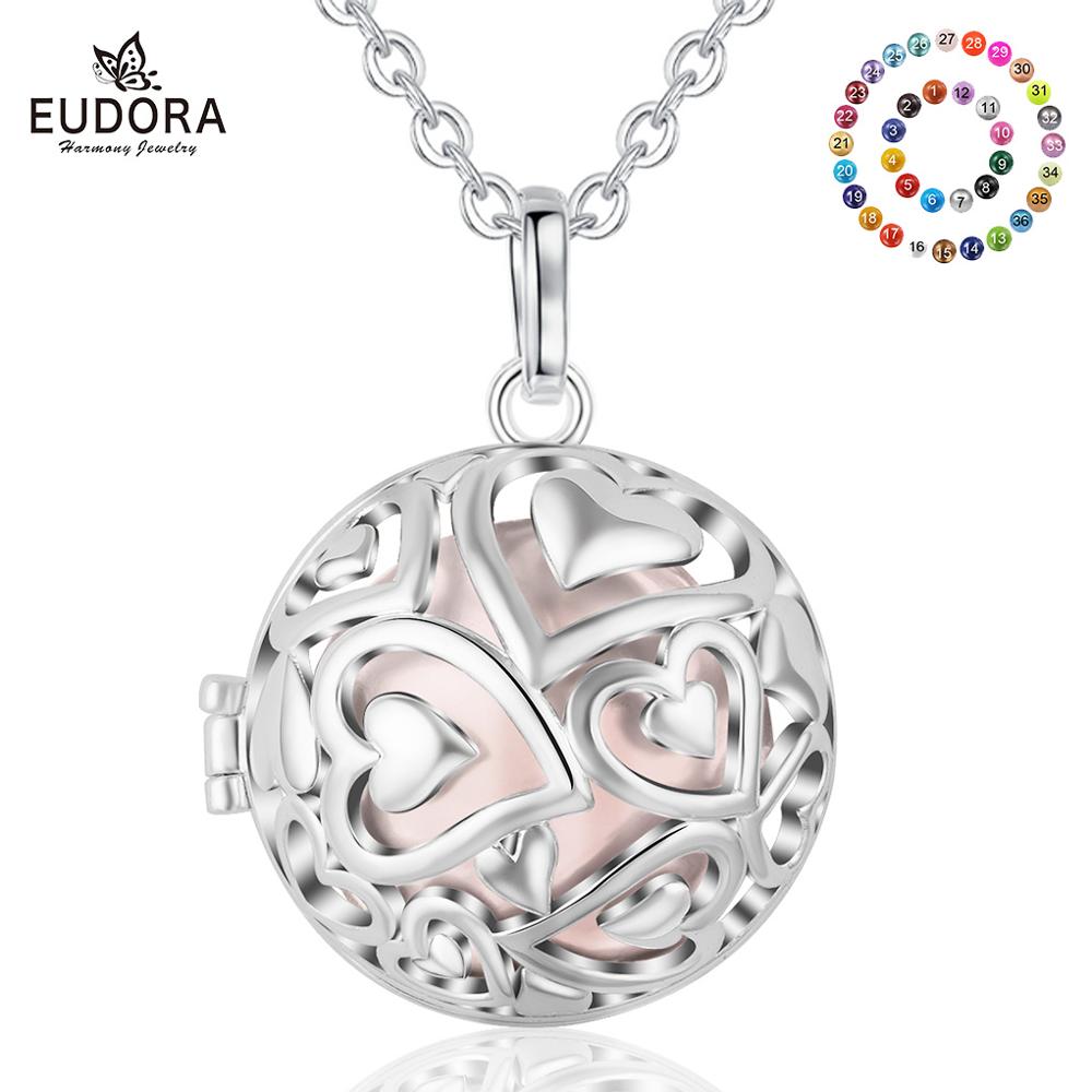 Eudora 20mm Harmony Ball Penda - Heart Locket Necklace Photo recension och pris