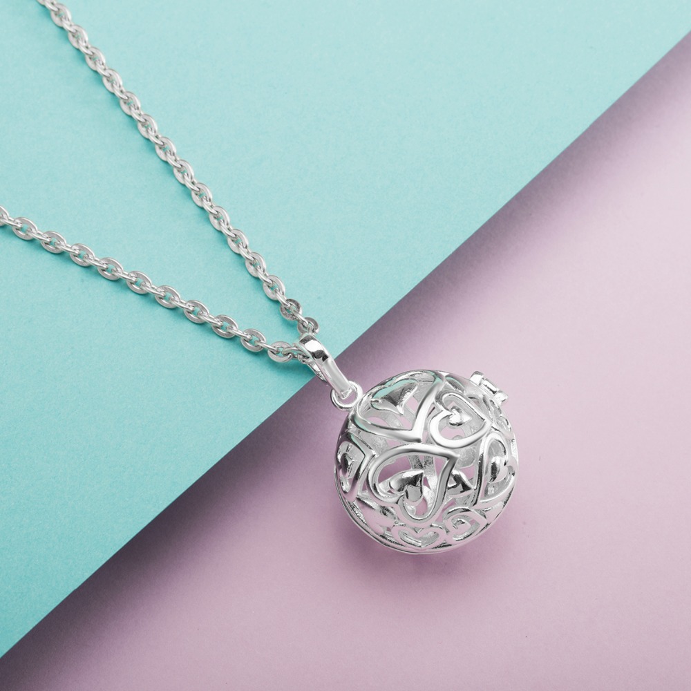 Eudora 20mm Harmony Ball Penda - Heart Locket Necklace Photo recension och pris