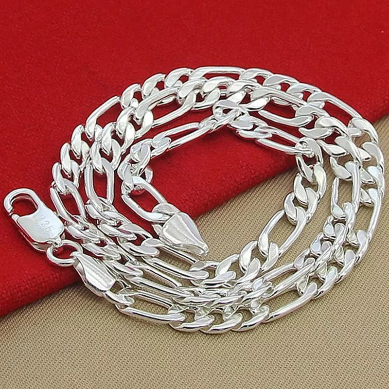 925 Sterling Silver Necklace F - Cuban Link Chain 12Mm recension och pris