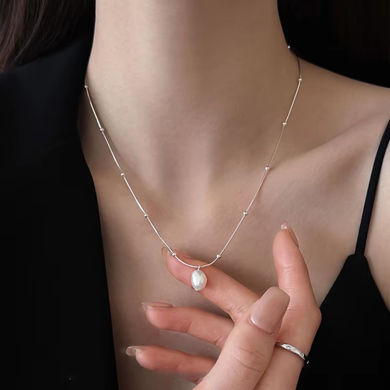 Freshwater Pearl Pendant Neckl - Pearl Choker Necklace Vintage recension och pris