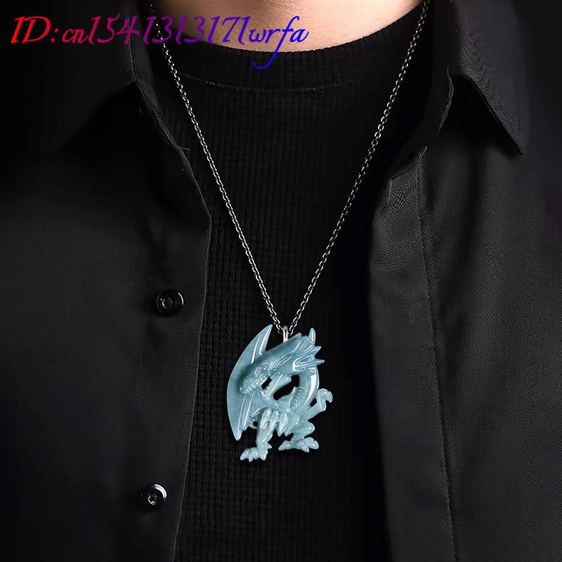 Blue Myanmar Jadeite Dragon Pe - Necklaces recension och pris