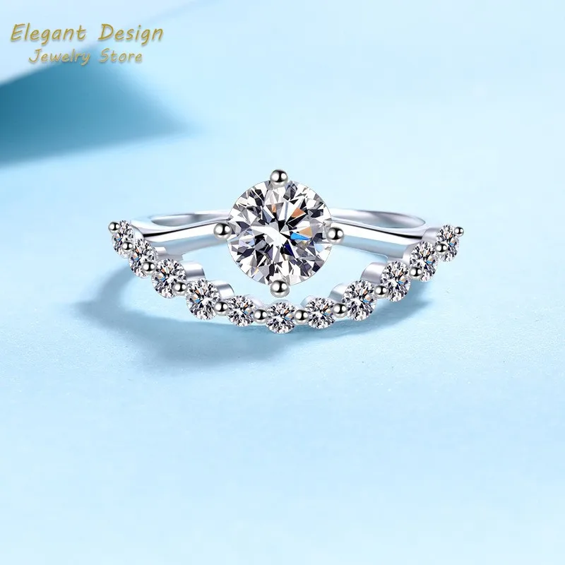 Crown of Love Platinum Pt950 W - Moissanite Engagement Ring 1 Carat recension och pris