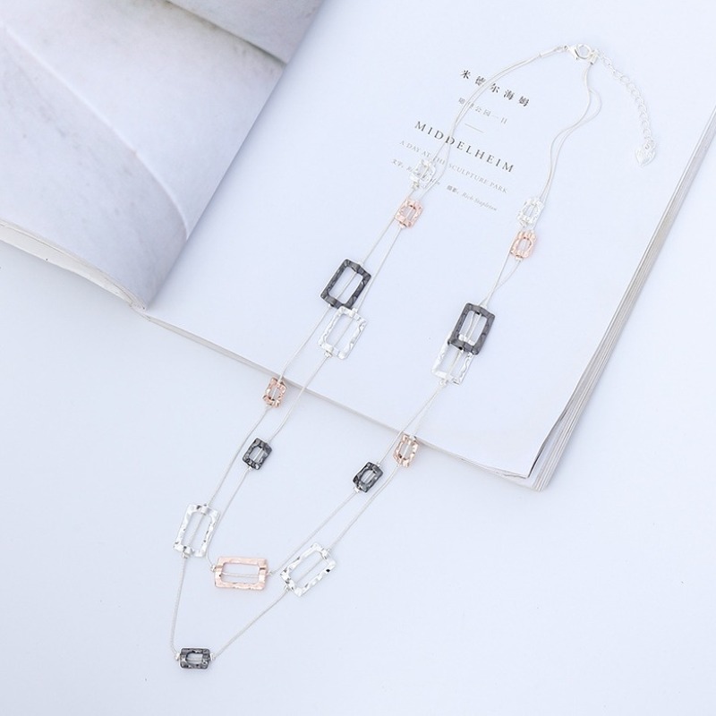 Layered Long Chain Necklace Ha - Layered Pendant Necklace Aesthetic recension och pris