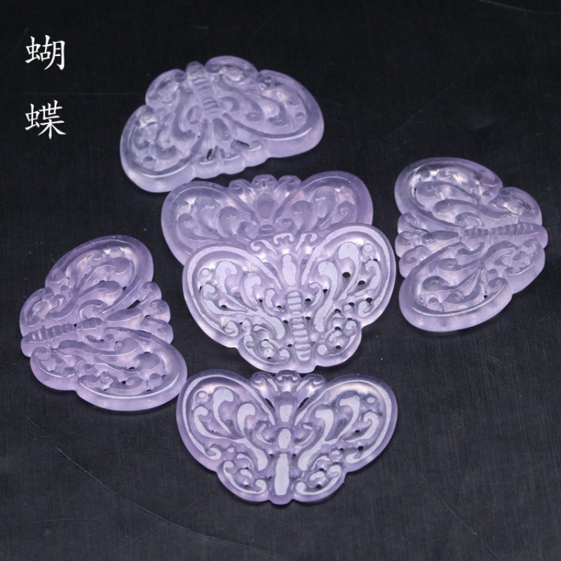 2pc Natural Purple Jade Hollow - Earrings recension och pris