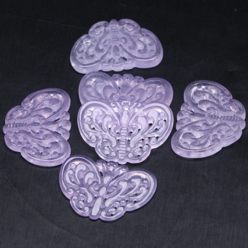 2pc Natural Purple Jade Hollow - Earrings recension och pris