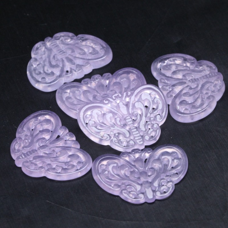 2pc Natural Purple Jade Hollow - Earrings recension och pris