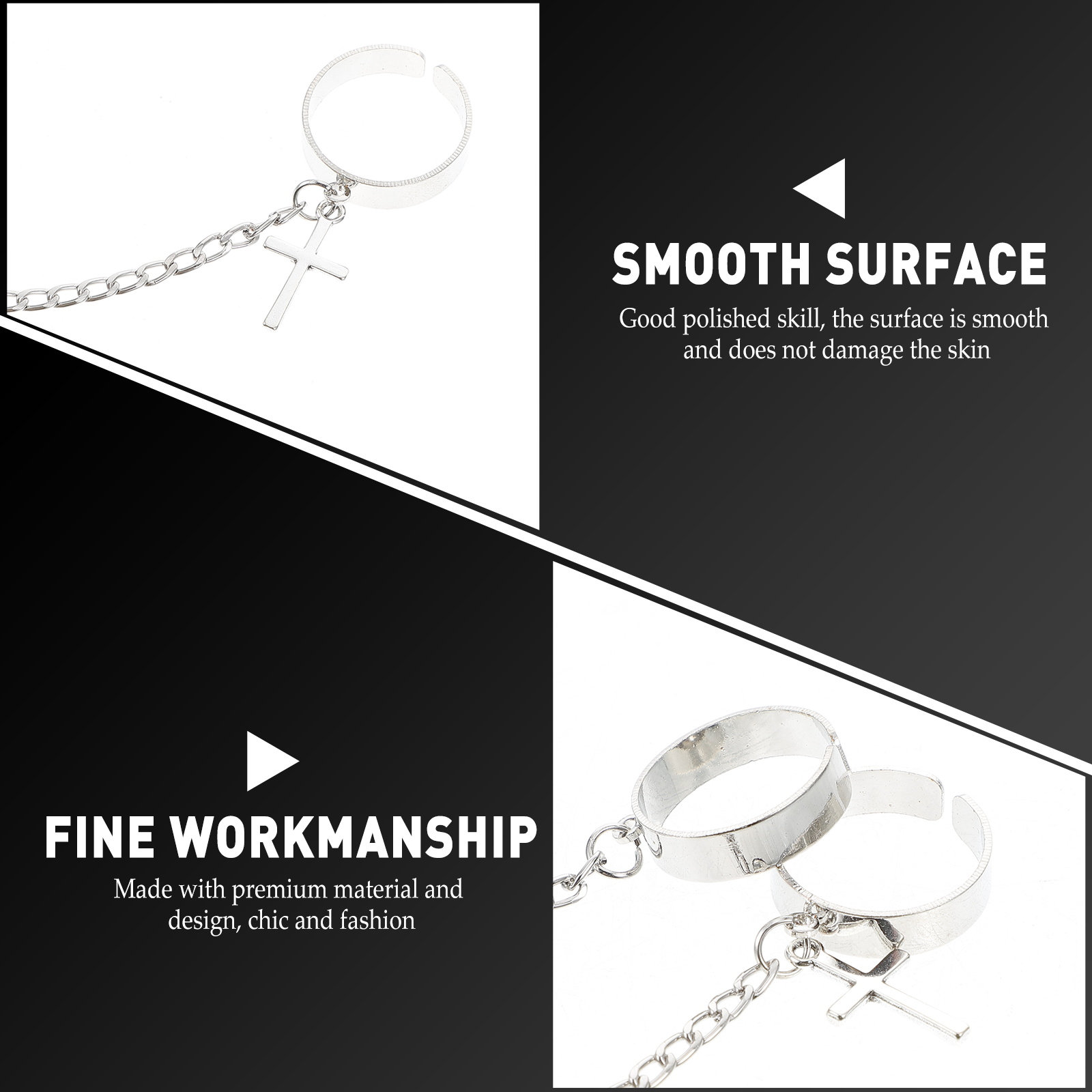 Knuckle Ring Set Cross Chain V - Vintage Punk Knuckle Rings Set recension och pris