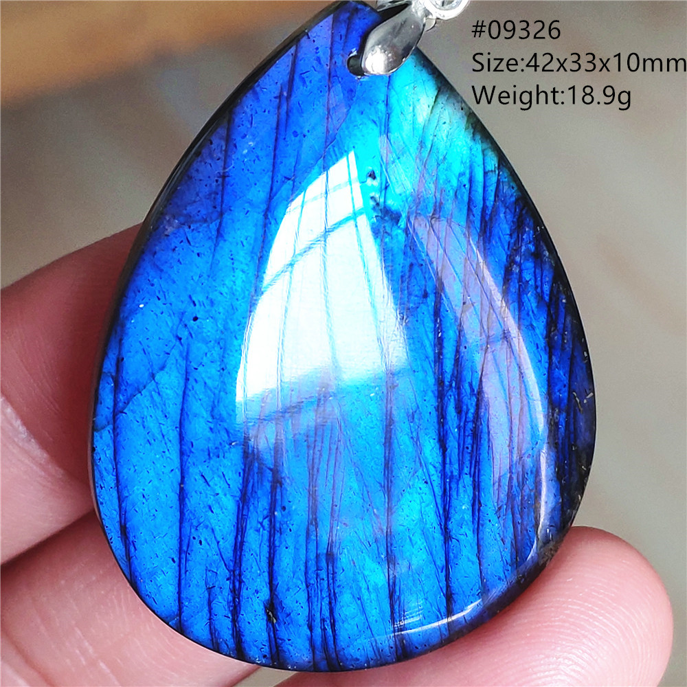 Natural Blue Labradorite Penda - 925 Sterling Silver Chain Necklace Men recension och pris