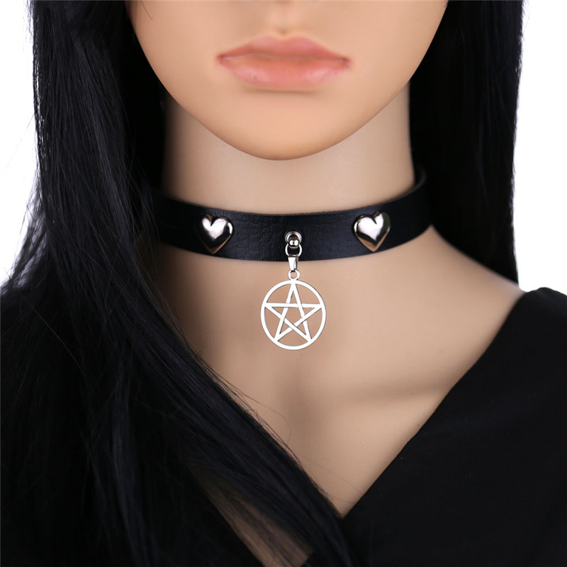 Punk Halloween Emo Cosplay Bla - Goth Punk Spike Choker recension och pris