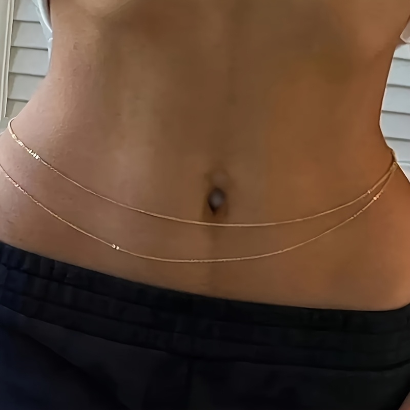 1Double-Layer Gold Metal Waist - Body Jewelry recension och pris
