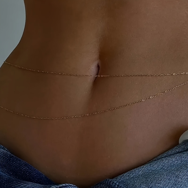 1Double-Layer Gold Metal Waist - Body Jewelry recension och pris