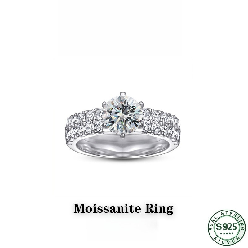 Hot selling fashion 100% s925  - Moissanite Engagement Ring 1 Carat recension och pris