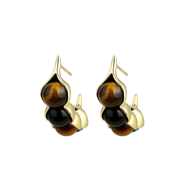 Tiger Eye Pod Earrings Gemston - Earrings recension och pris