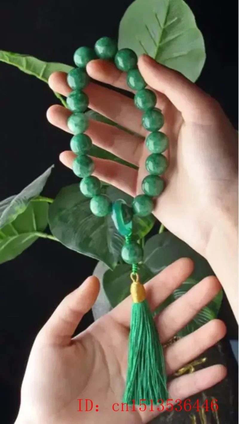 Green Jade Stone 12mm Beads Ta - Bracelets recension och pris