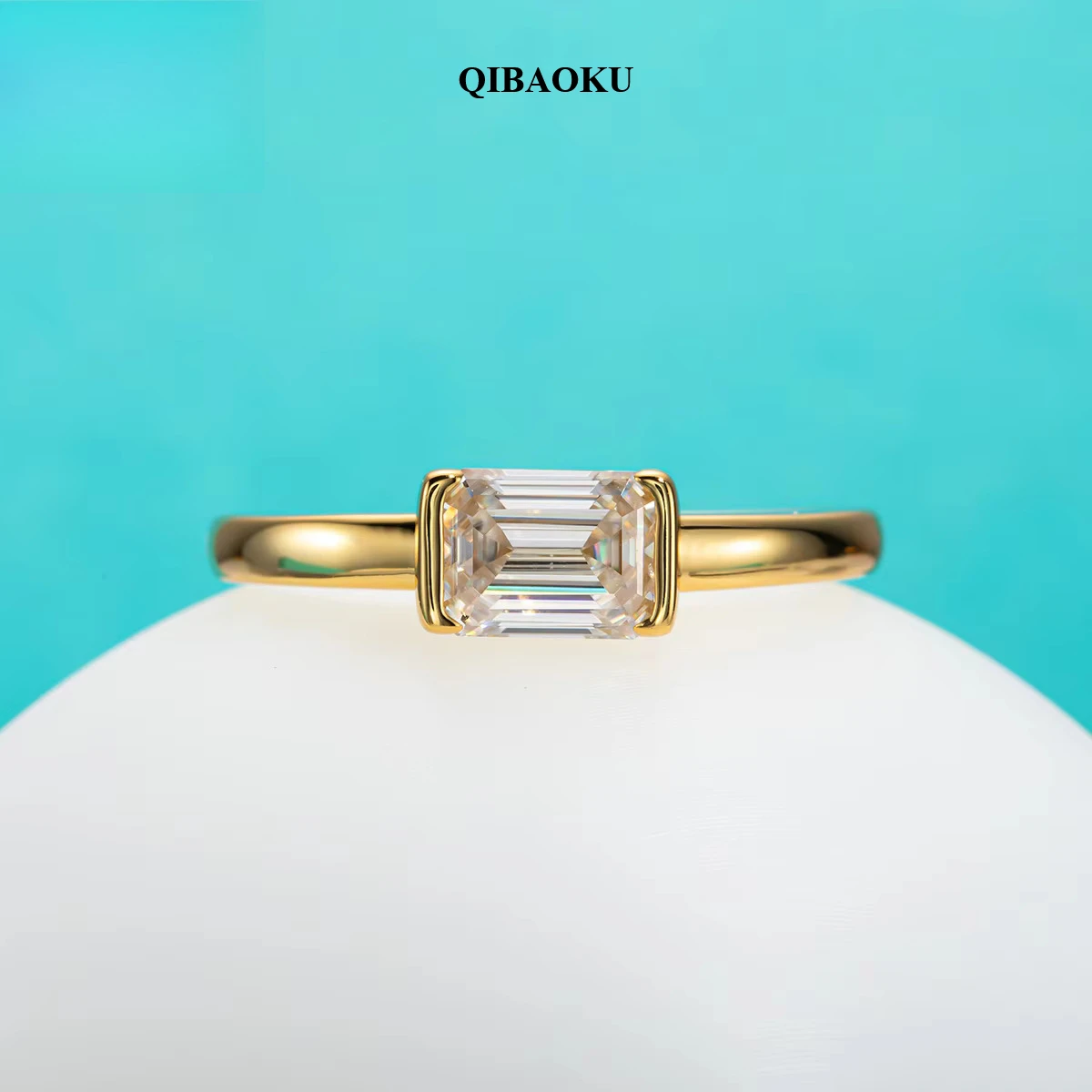 FCGJHW 1 Carat Emerald Cut D C - Moissanite Engagement Ring 1 Carat recension och pris